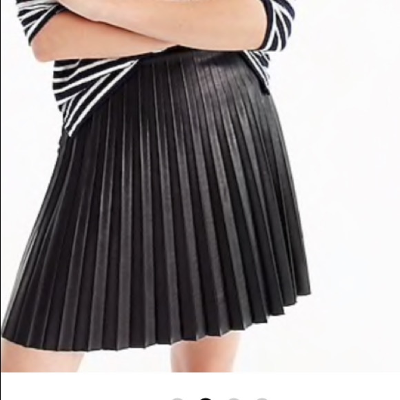 J. Crew Dresses & Skirts - Jcrew Faux-leather pleated mini skirt